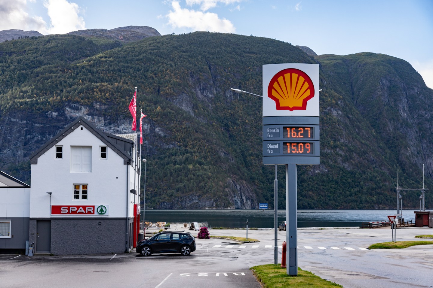 A gas station in Norway.