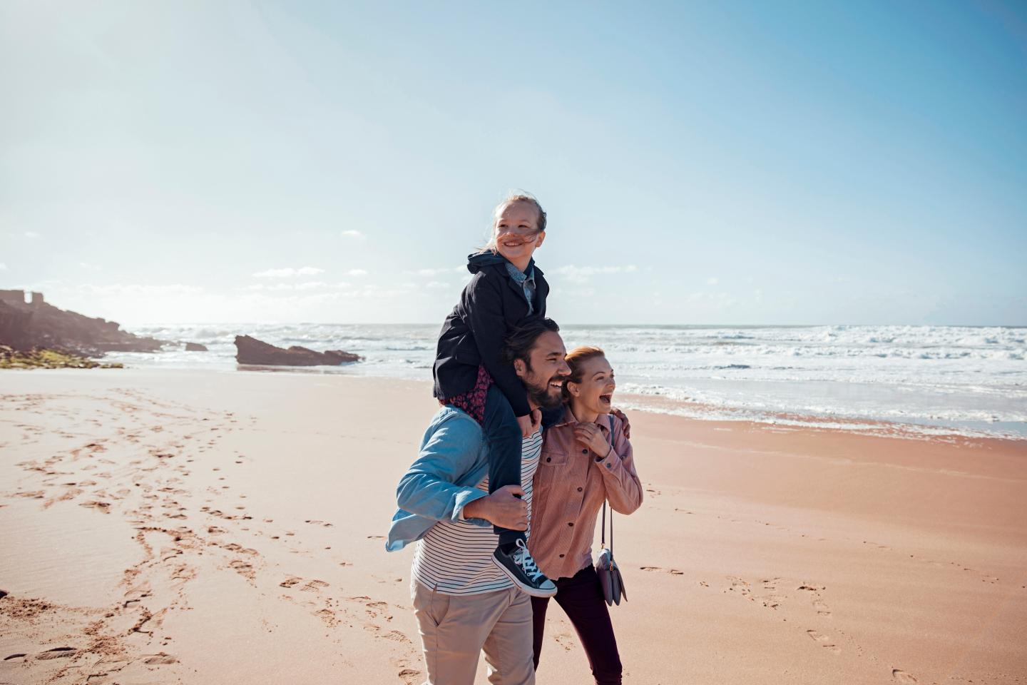 family on the beach