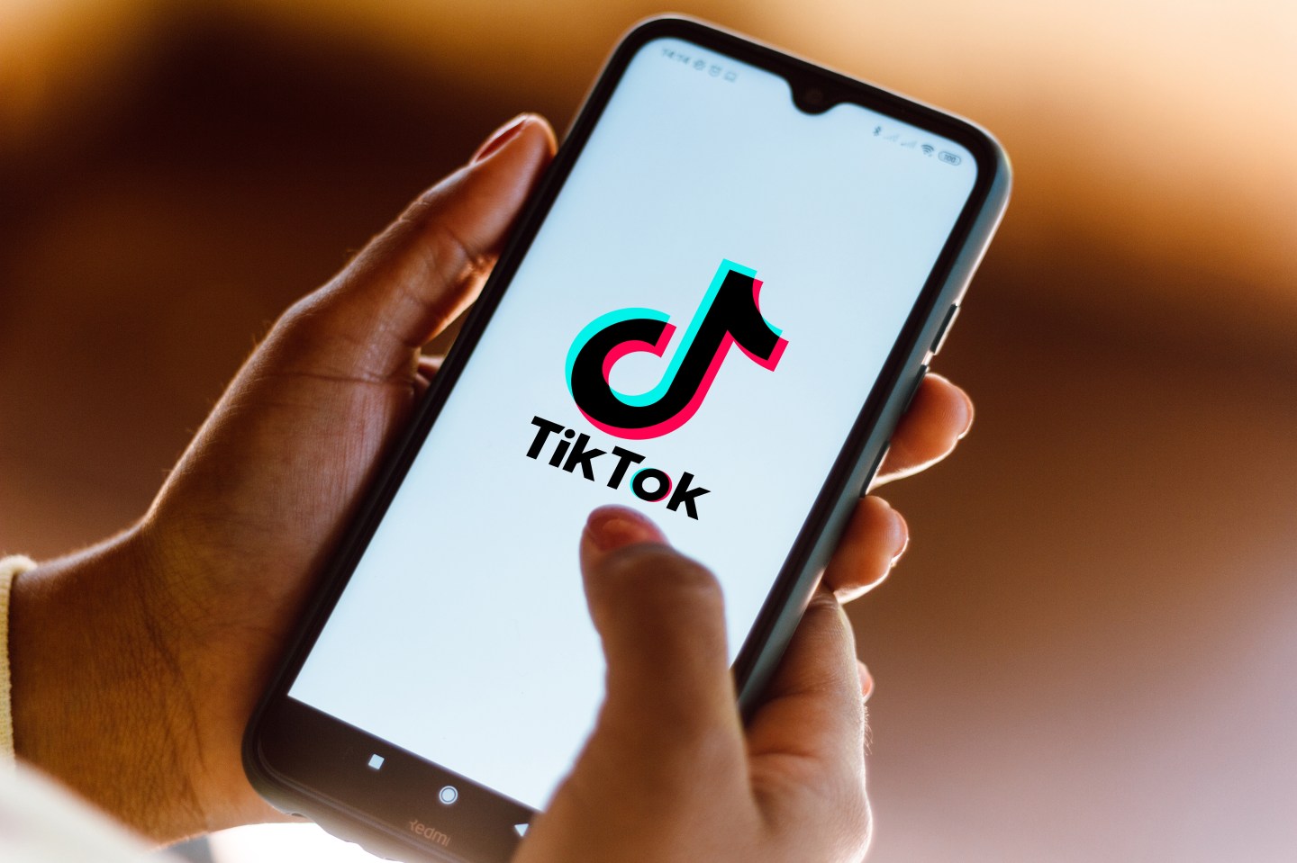 TikTok logo on a phone