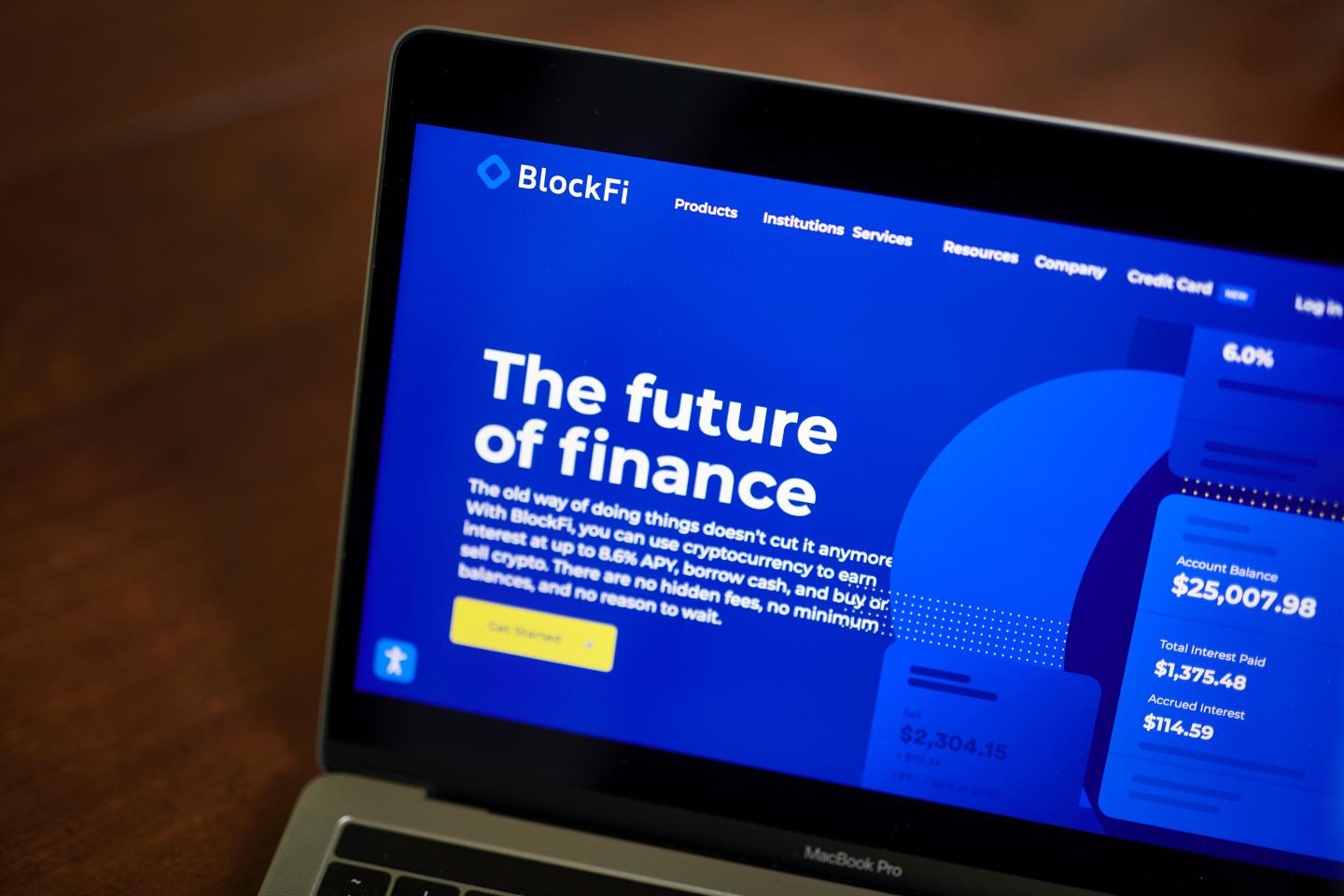 BlockFi computer screen