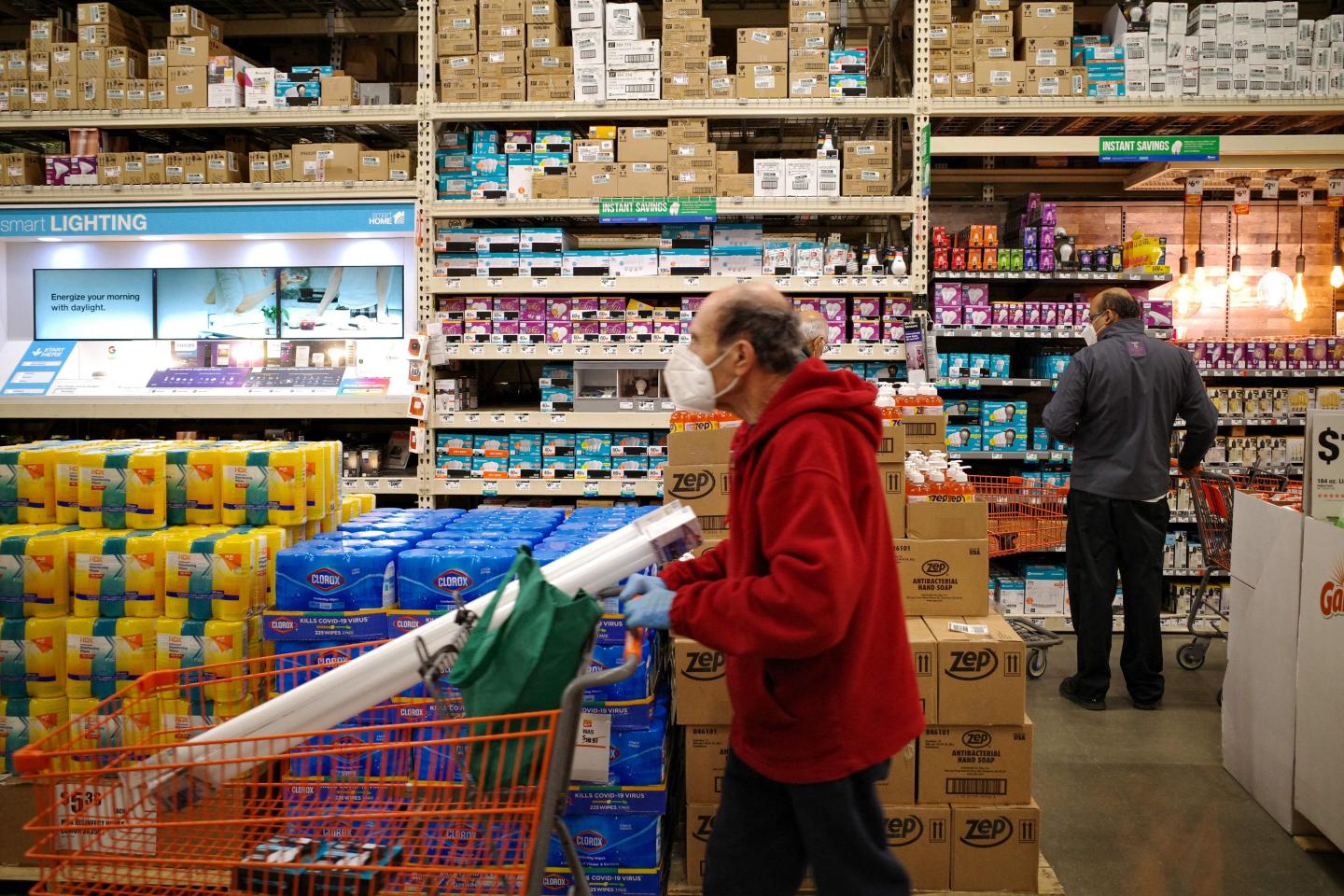 People shopping in a supermarket