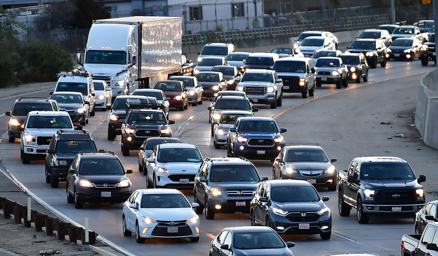 Morning traffic on a highway