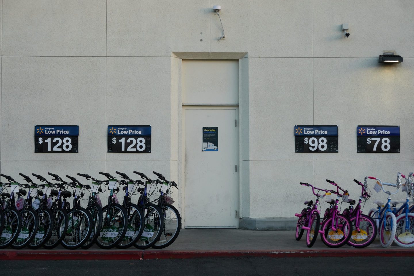 Bicycles for sale outside a Walmart store in Torrance, Calif., on Sunday, May 15.