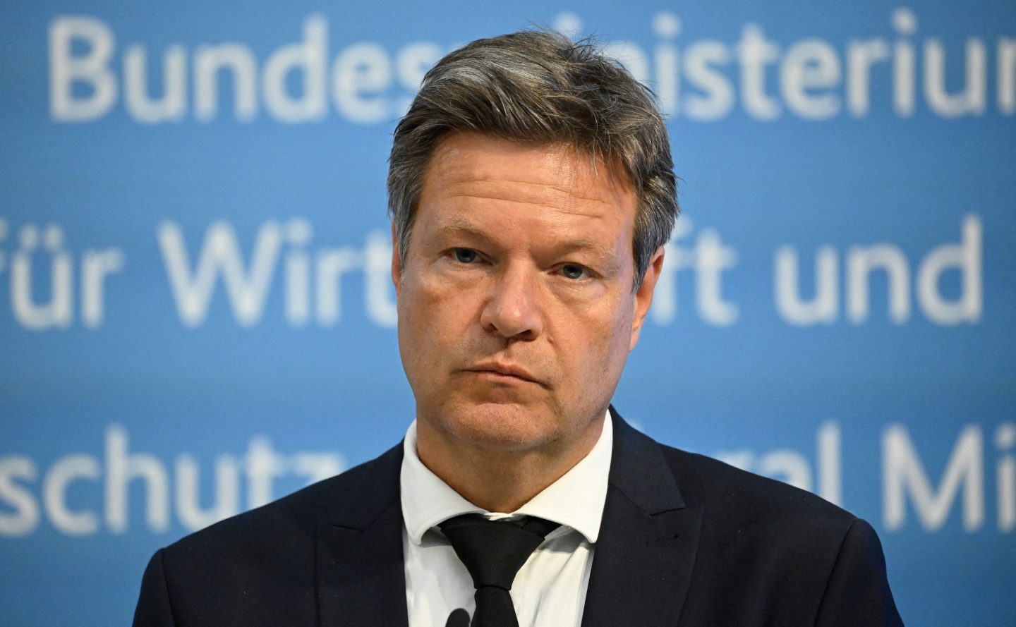 German minister of economics and climate protection Robert Habeck gives a press conference on energy security on June 23, 2022, in Berlin. Germany said it would raise the alert level under its emergency gas plan to secure supply following the recent reduction of pipeline supplies from Russia.