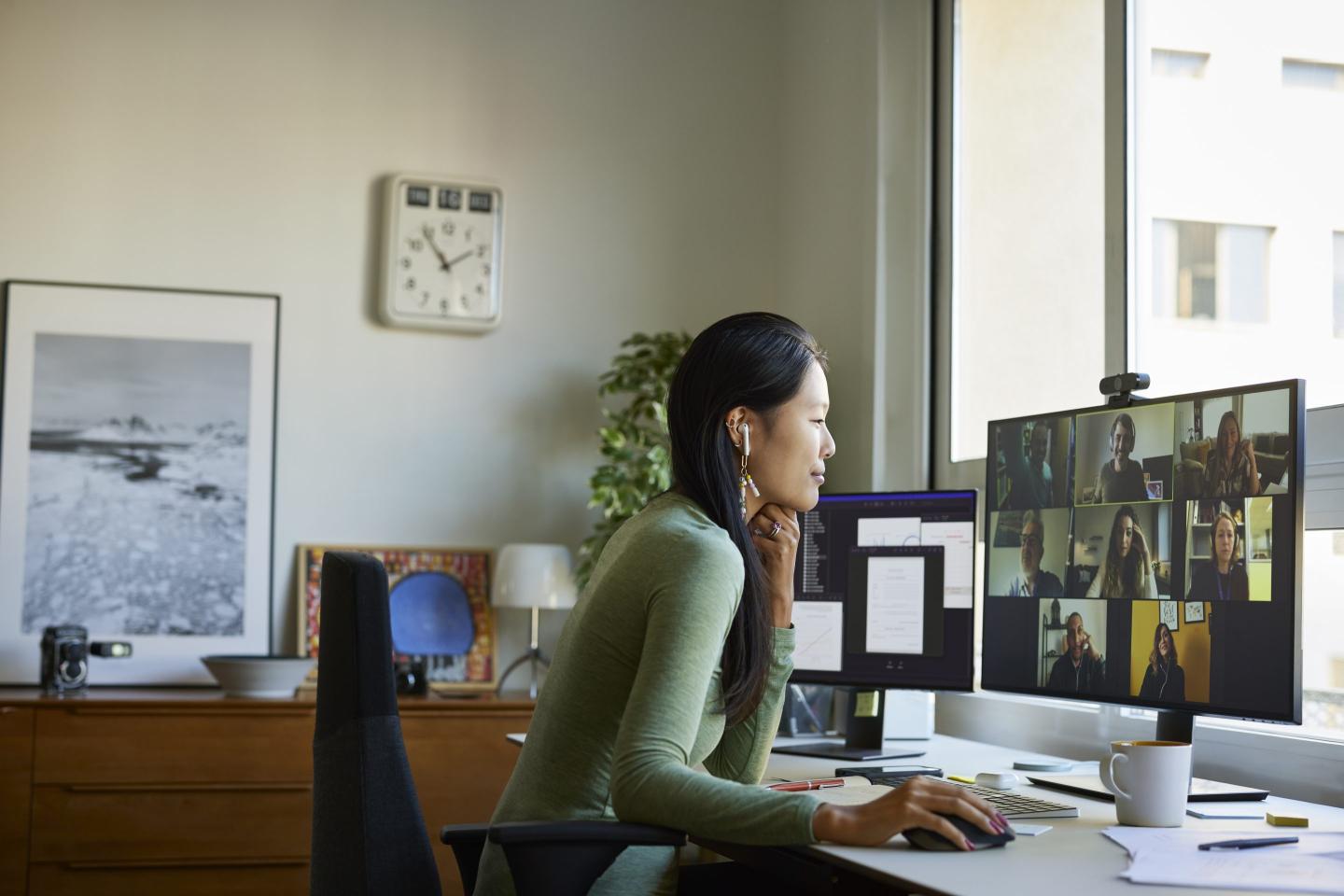 Businesswoman on a video conference