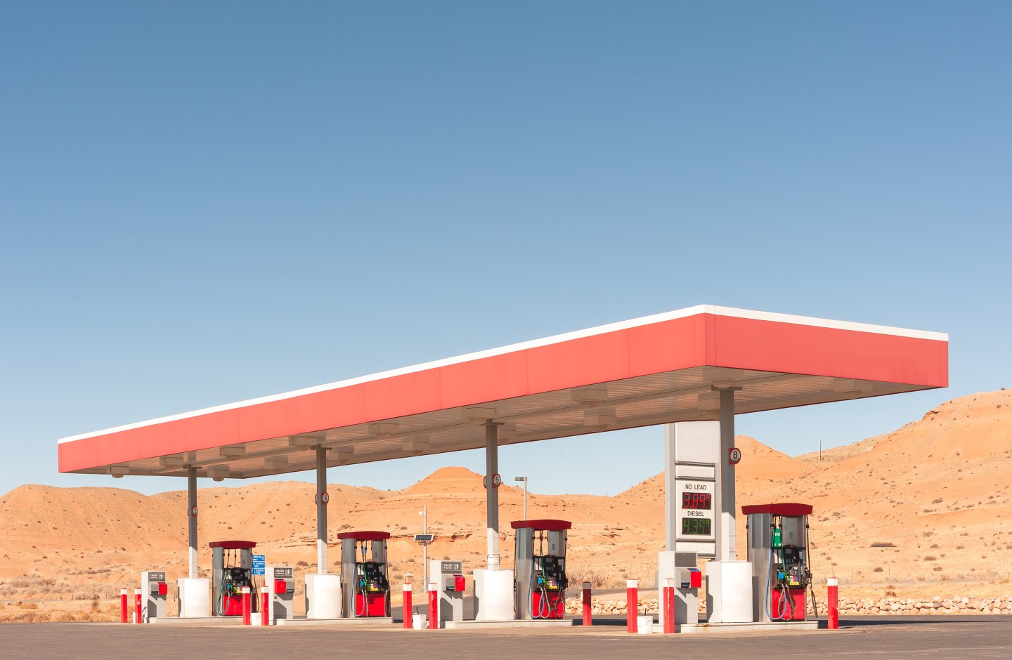 A gas station.
