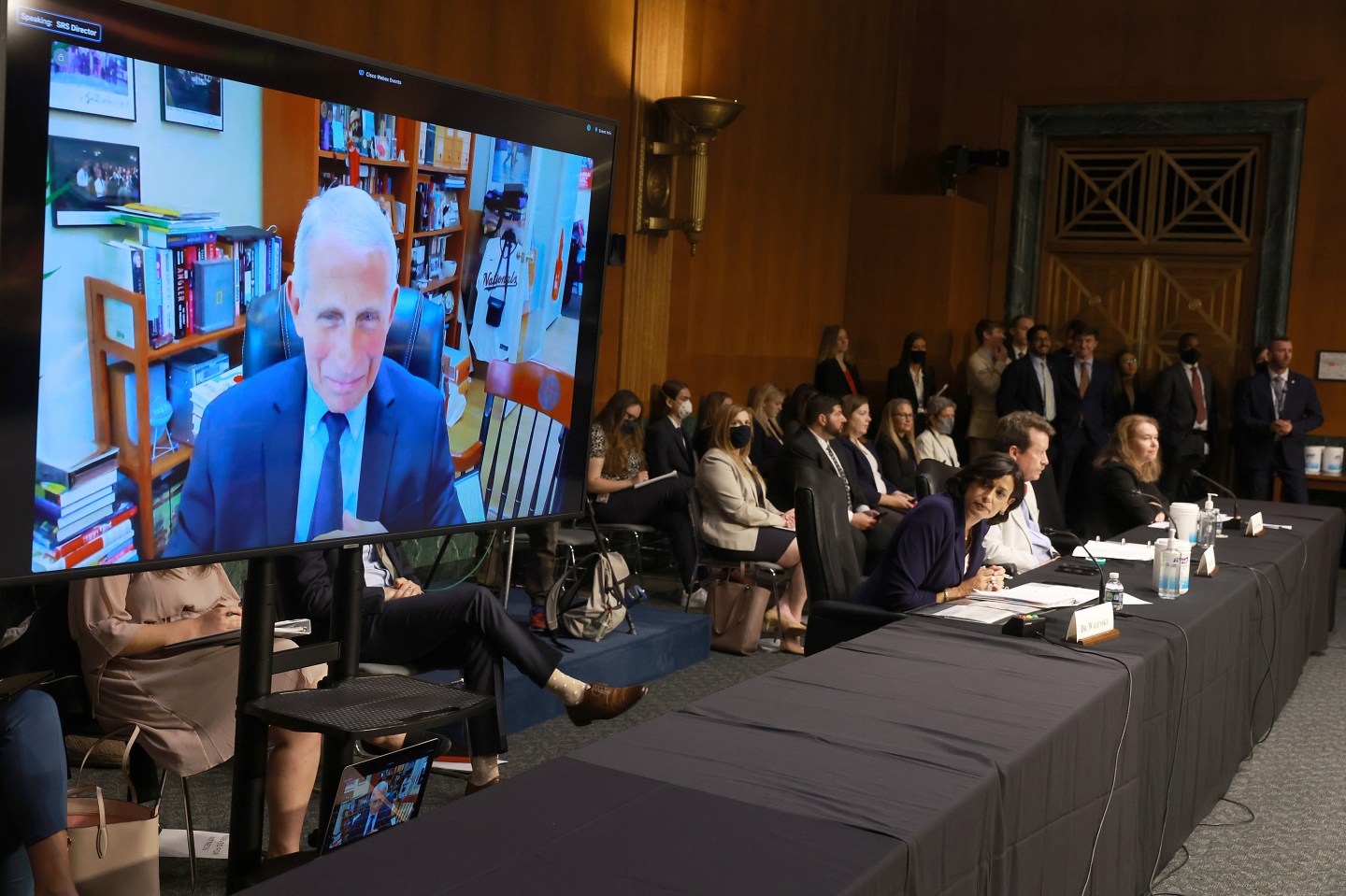Dr. Anthony Fauci, director of the National Institute of Allergy and Infectious Diseases, attends a COVID federal response hearing on Capitol Hill on June 16.
