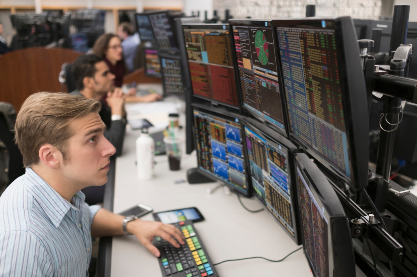 trader staring at screen