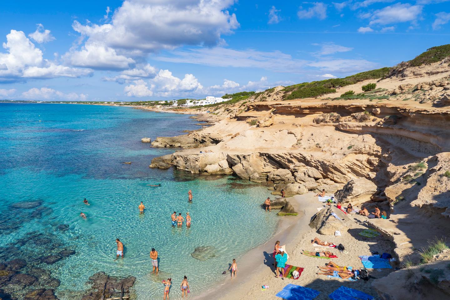 View of the beach in Formentera, Spain.