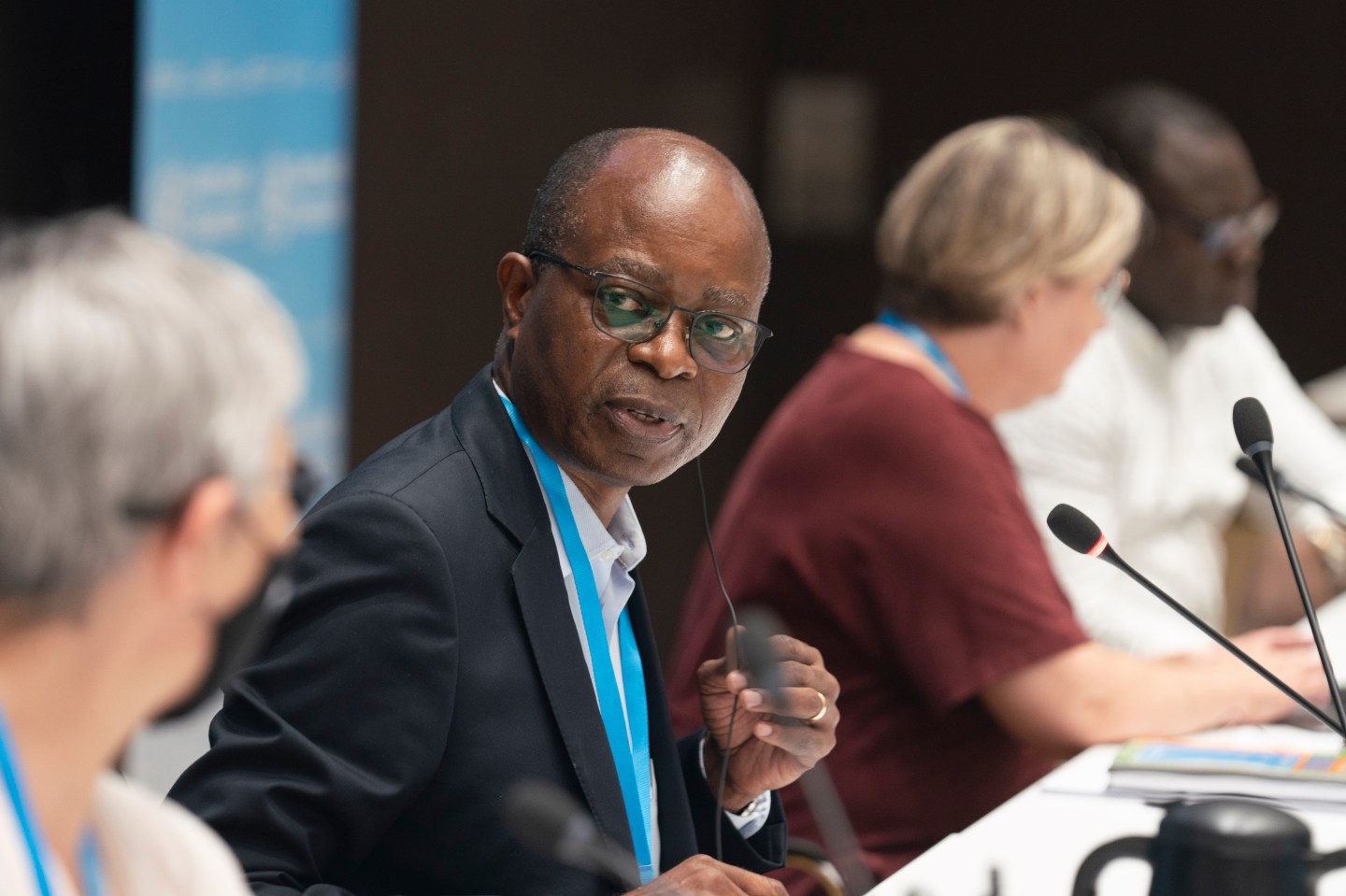 Emergency Committee Chair Dr. Jean-Marie Okwo-Bele at the first meeting of the International Health Regulations Emergency Committee regarding the multicountry monkeypox outbreak.