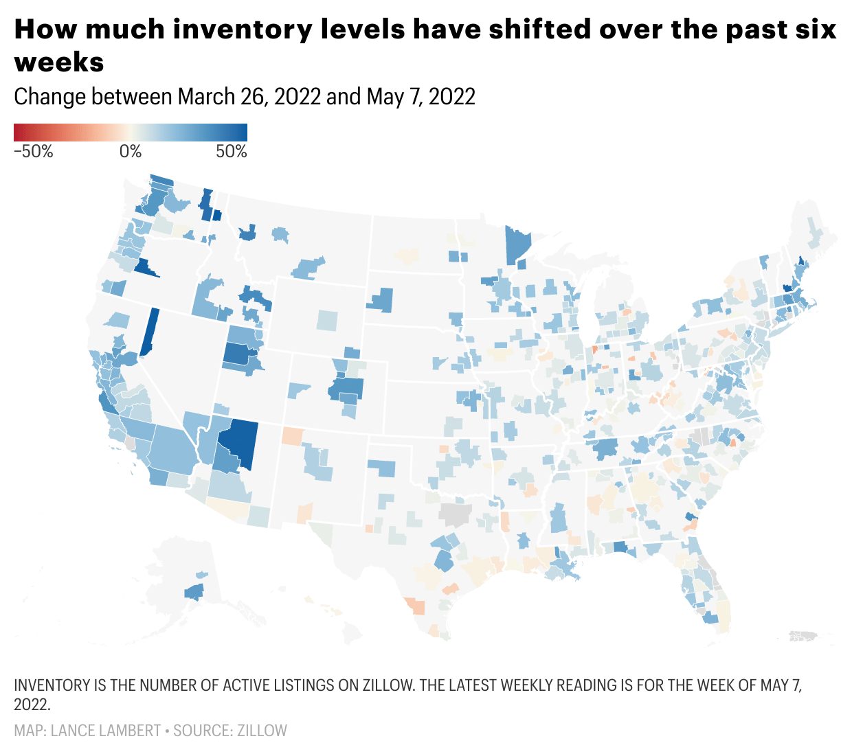 Chart showing rising housing inventory in U.S.