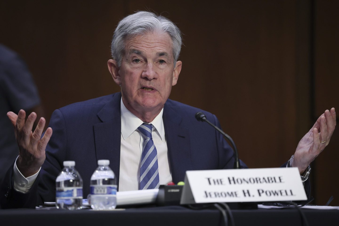 Fed Chair Jerome Powell at the Senate Banking Committee hearing.