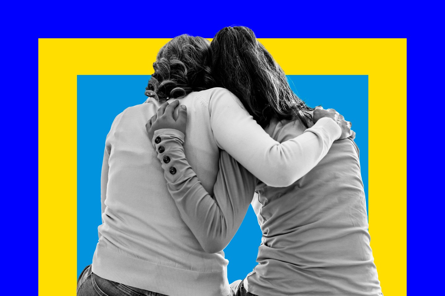 women with arms around each other's shoulders