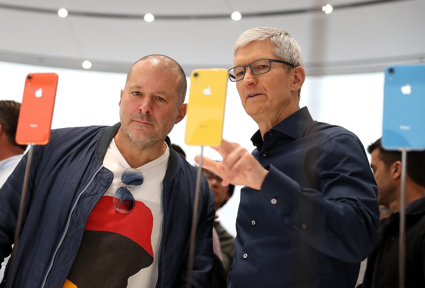Jony Ive and Apple CEO Tim Cook.