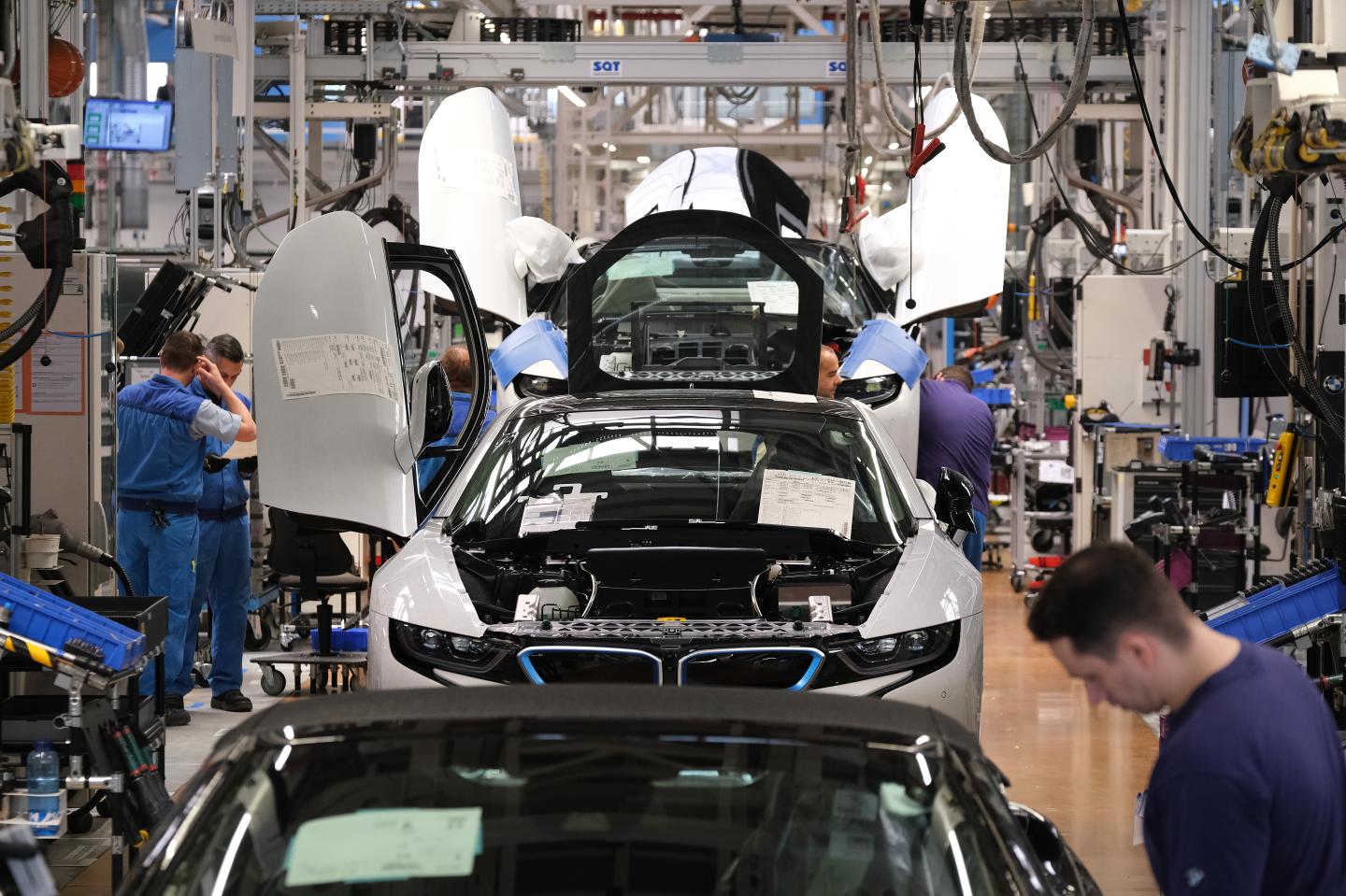 Workers in a BMW factory