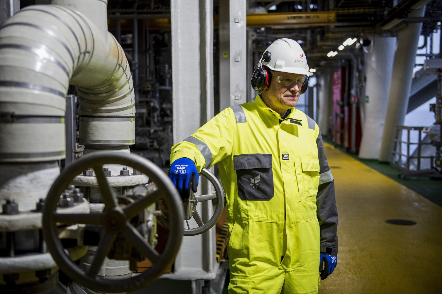 An Equinor executive on a platform in the North Sea off the coast of Norway