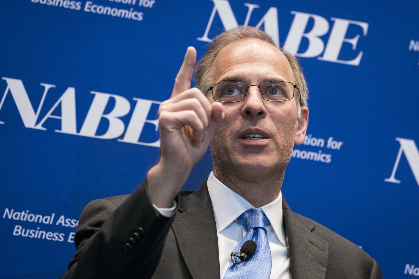 Mark Zandi, chief economist at Moody's Analytics Inc., speaks during the National Association of Business Economics (NABE) economic policy conference in Washington, D.C. on Feb. 25, 2020.