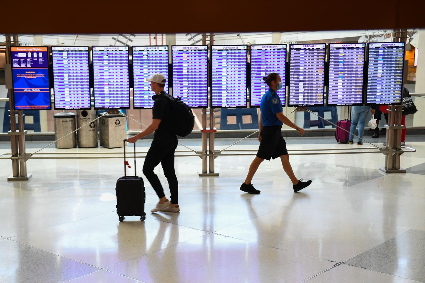 People in an airport.