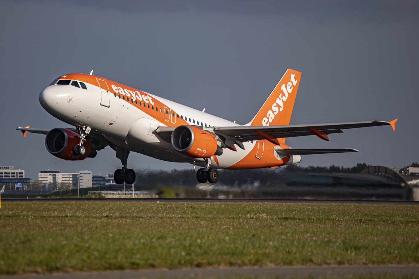 An EasyJet plane takes off from Amsterdam Schiphol Airport