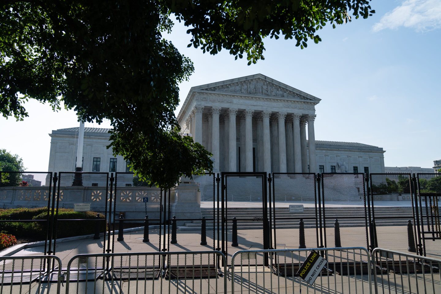 Security fencing near the US Supreme Court in Washington, D.C., US, on Wednesday, June 8, 2022. Many employers are examining their abortion coverage policies as the court readies a decision that may overturn Roe v. Wade.