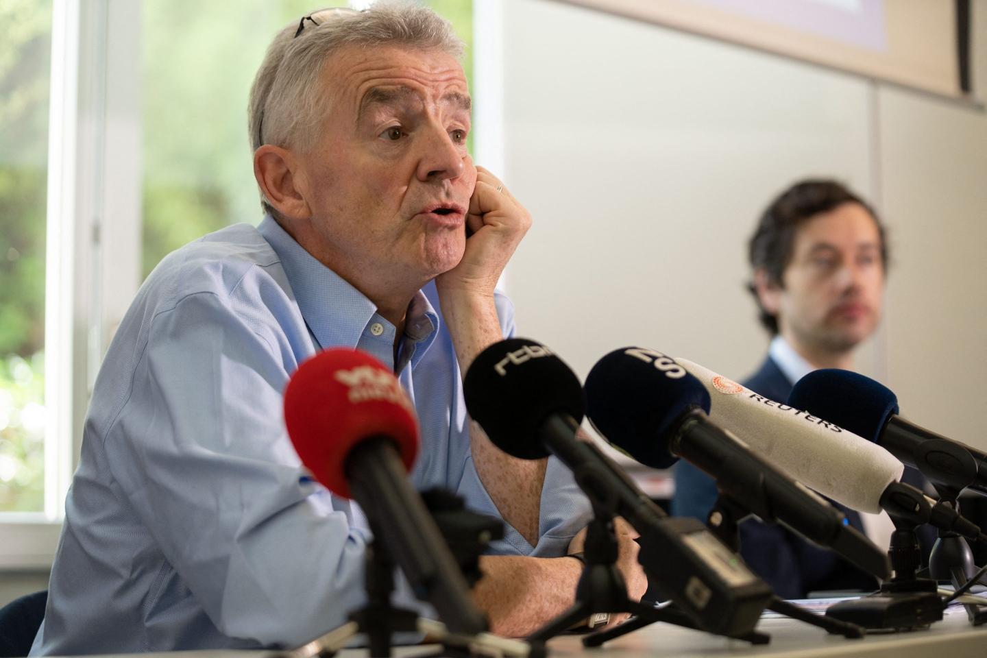 Ryanair CEO Michael O'Leary pictured during a press conference of Irish low-cost airline Ryanair June 14 in Brussels.