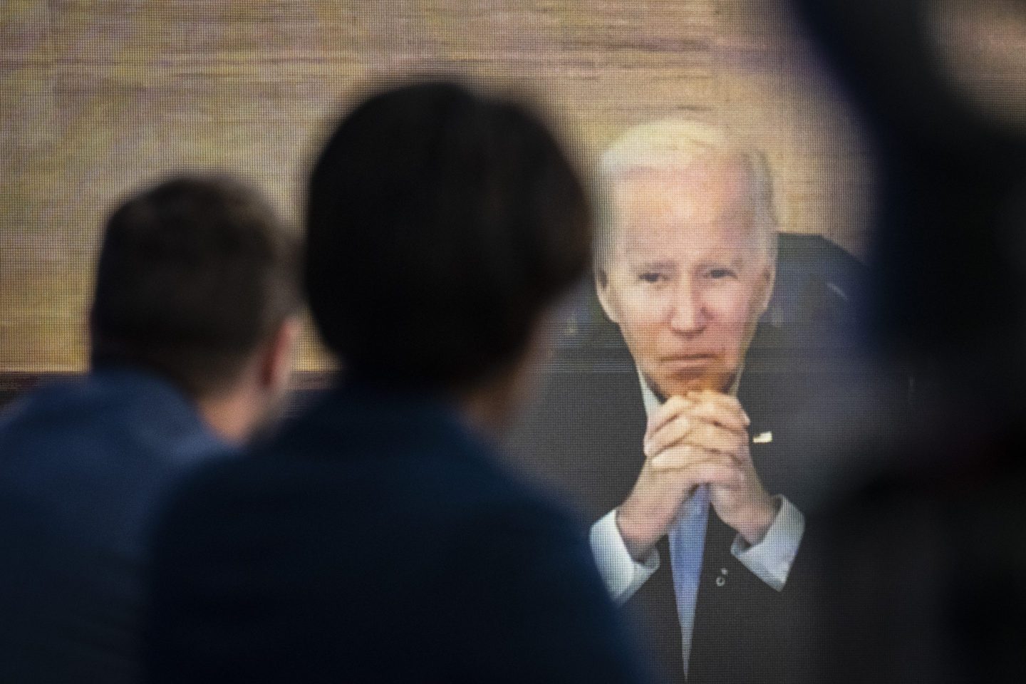 U.S. President Joe Biden participates virtually in a meeting with his economic team in the South Court Auditorium of the White House campus July 22 in Washington, DC. On Thursday morning, the White House Press Office announced that U.S. President Joe Biden tested positive for COVID-19.