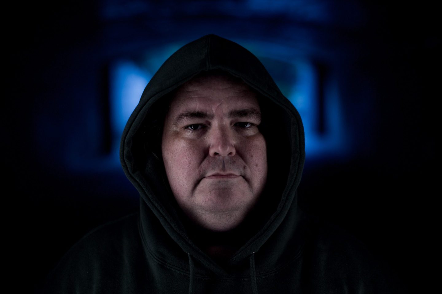 Portrait of former Google engineer Blake Lemoine wearing a hoodie.