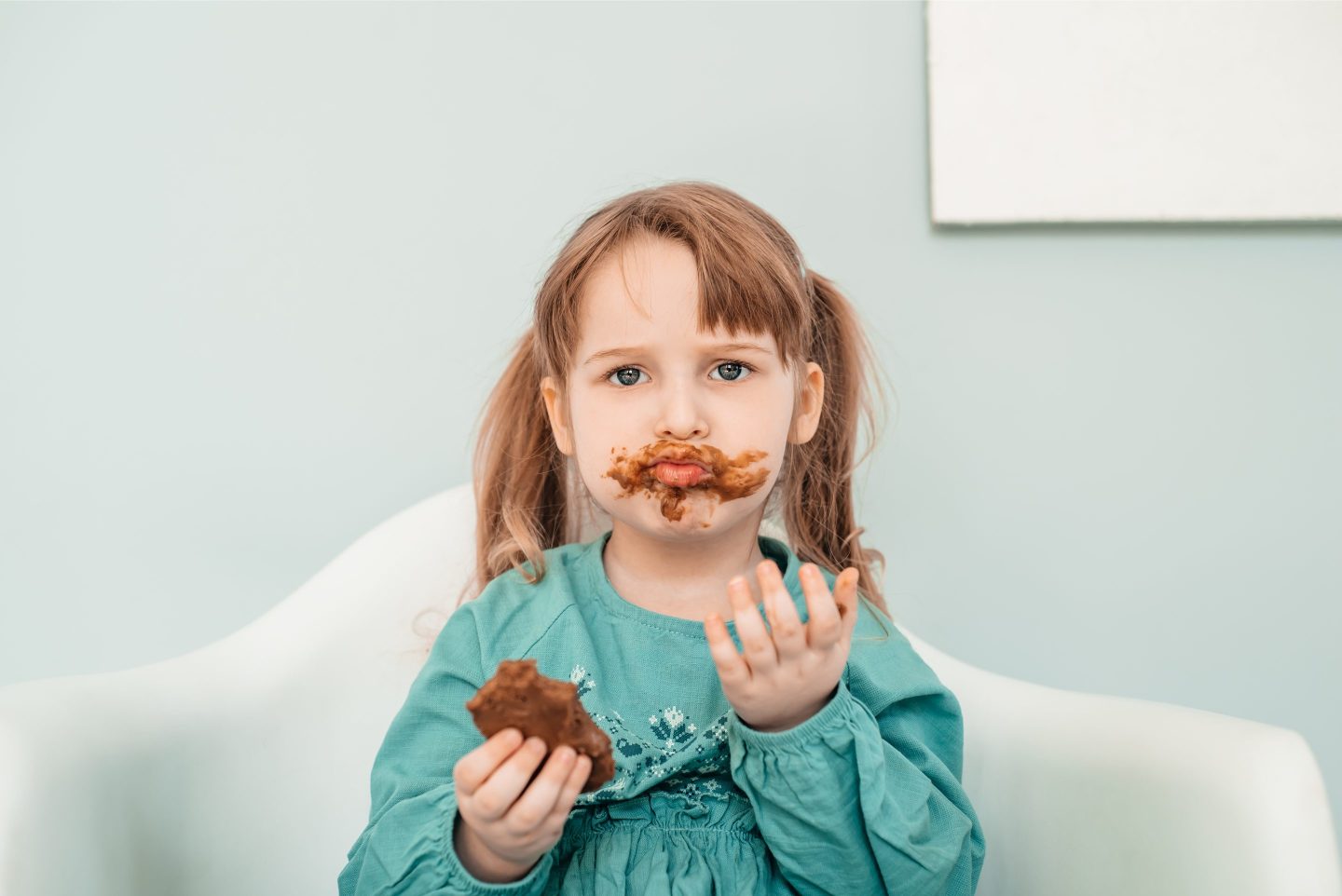 A child eating chocolate.