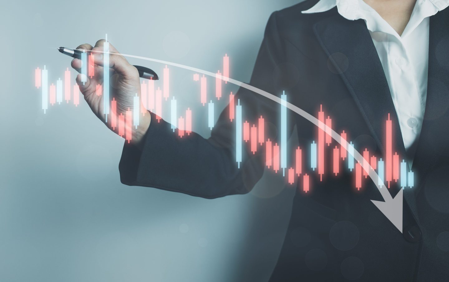 Investor analyze stock chart