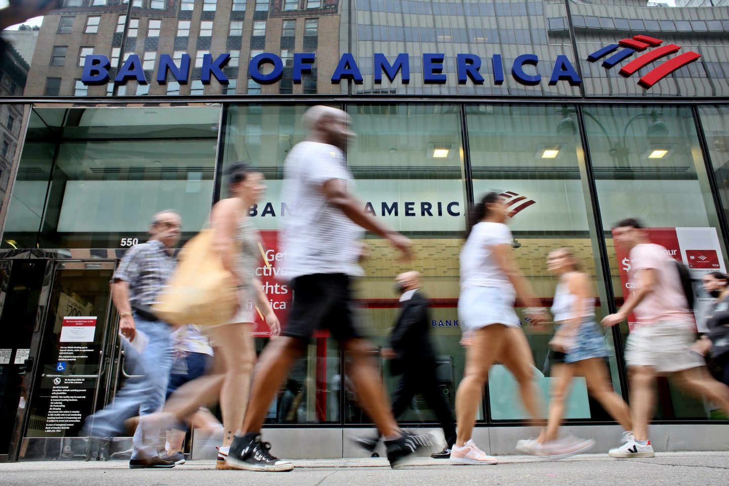 Bank of America people walking