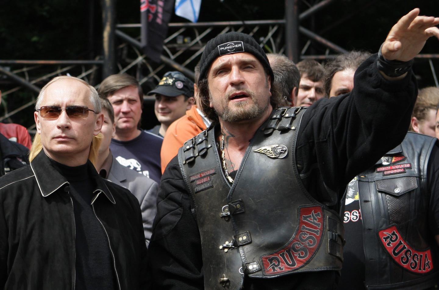 Night Wolves leader Alexander Zaldostanov and Russian president Vladimir Putin