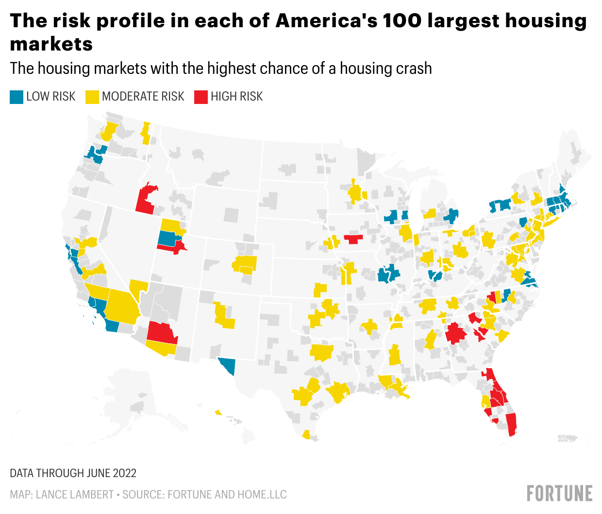 A housing crash would sink these 16 housing markets—while these 23 markets would be spared