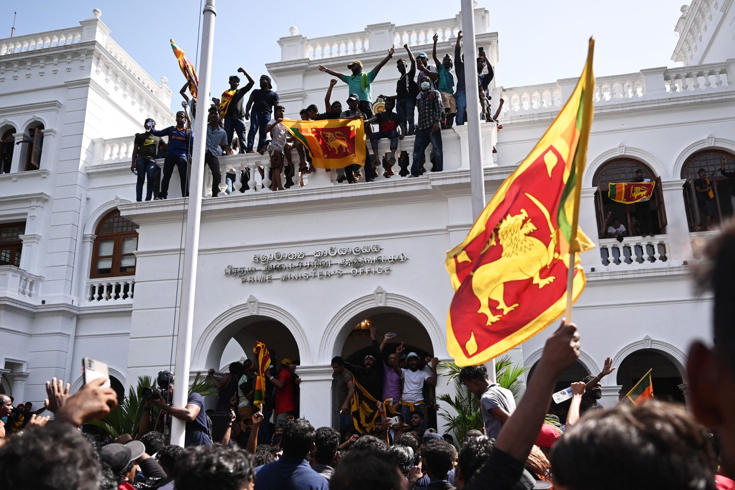 Thousands of anti-government protesters stormed into Sri Lanka Prime Minister Ranil Wickremesinghe's office on July 13. Two days later, he resigned.