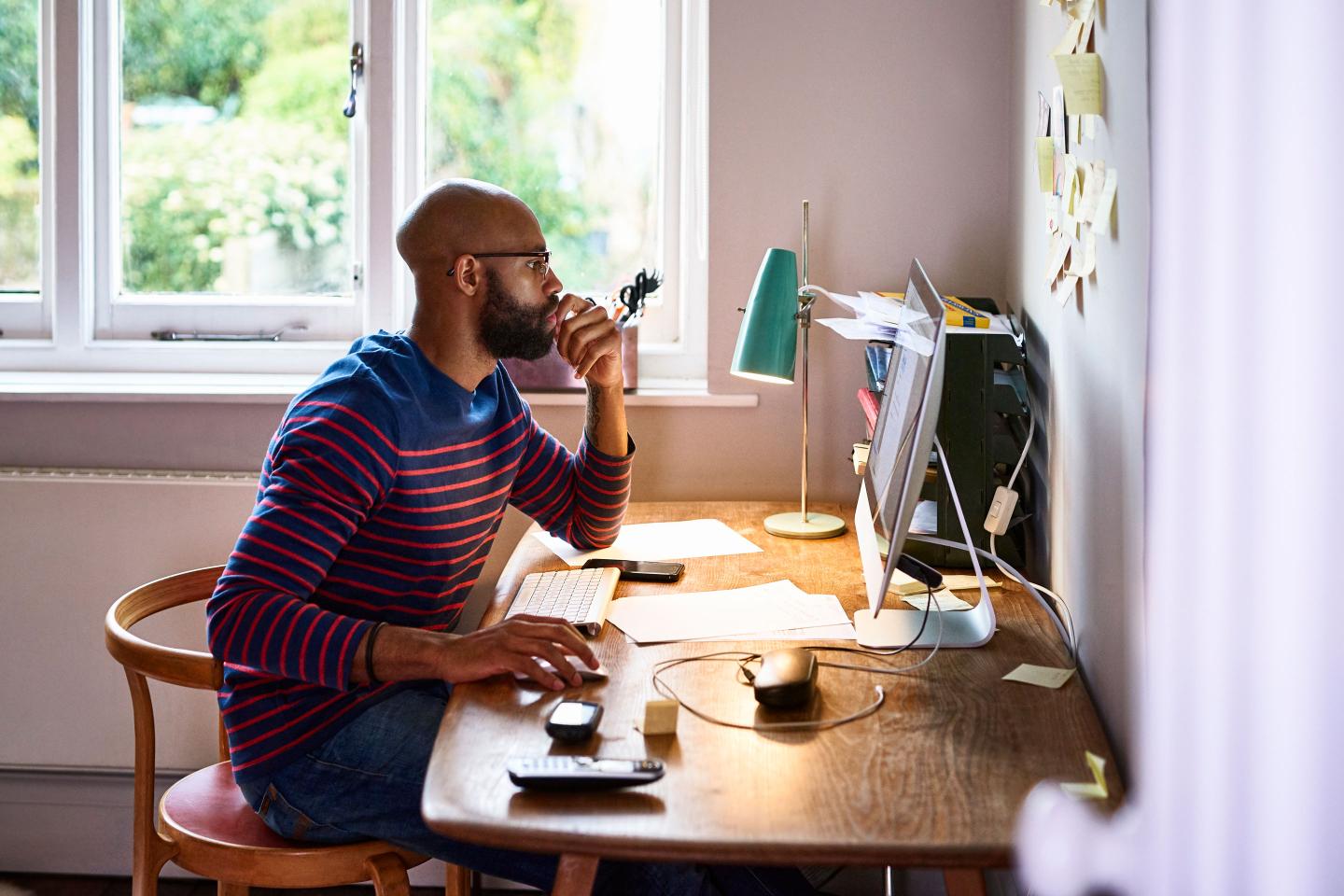 Man working at home