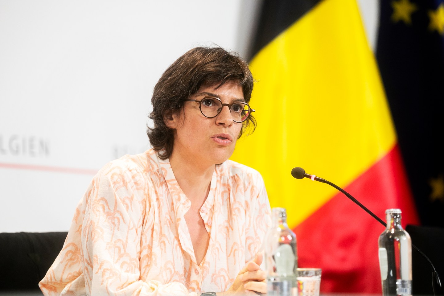 Belgian Energy Minister Tinne Van der Straeten in Brussels, July 2022. She advocates greater measures to reduce energy costs for consumers, like freezing natural gas prices.
