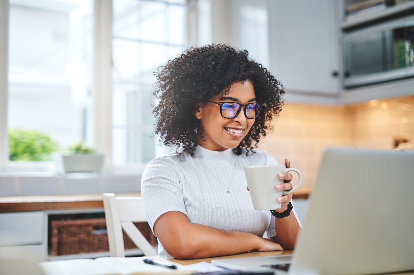 Remote employee working on laptop