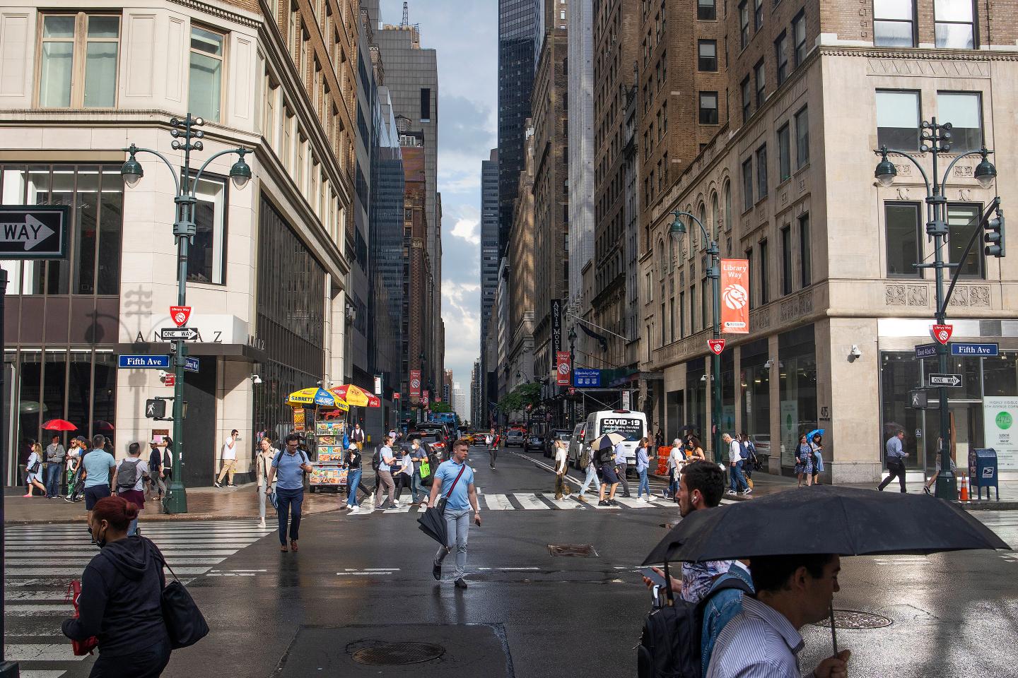 Few New Yorkers commute to Midtown on May 16, 2022.