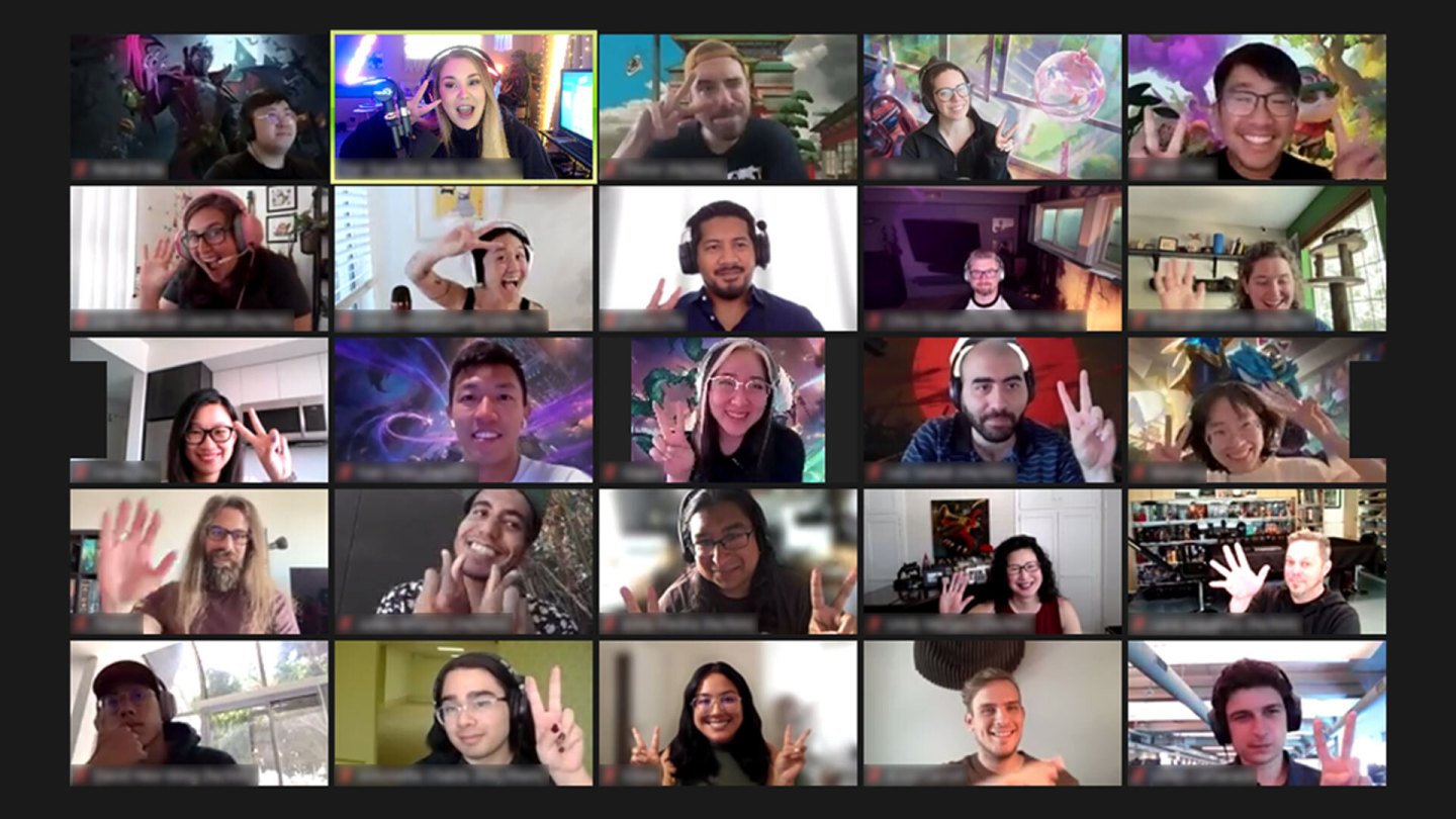 Rioters take part in a virtual onboarding session.