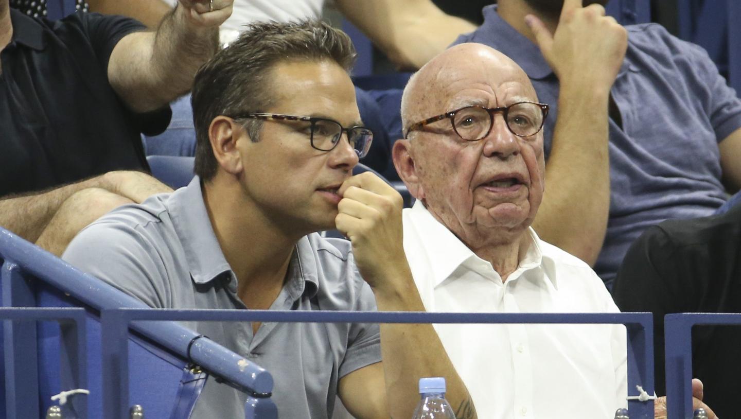 Rupert Murdoch and his son Lachlan Murdoch (left)