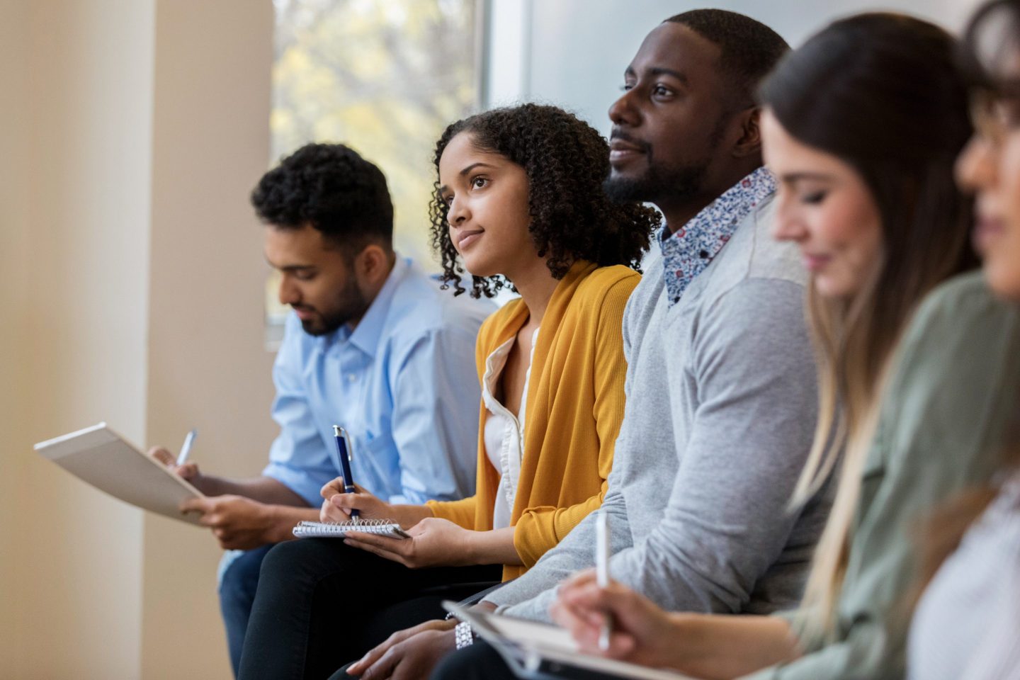 Group of business people concentrate during training class