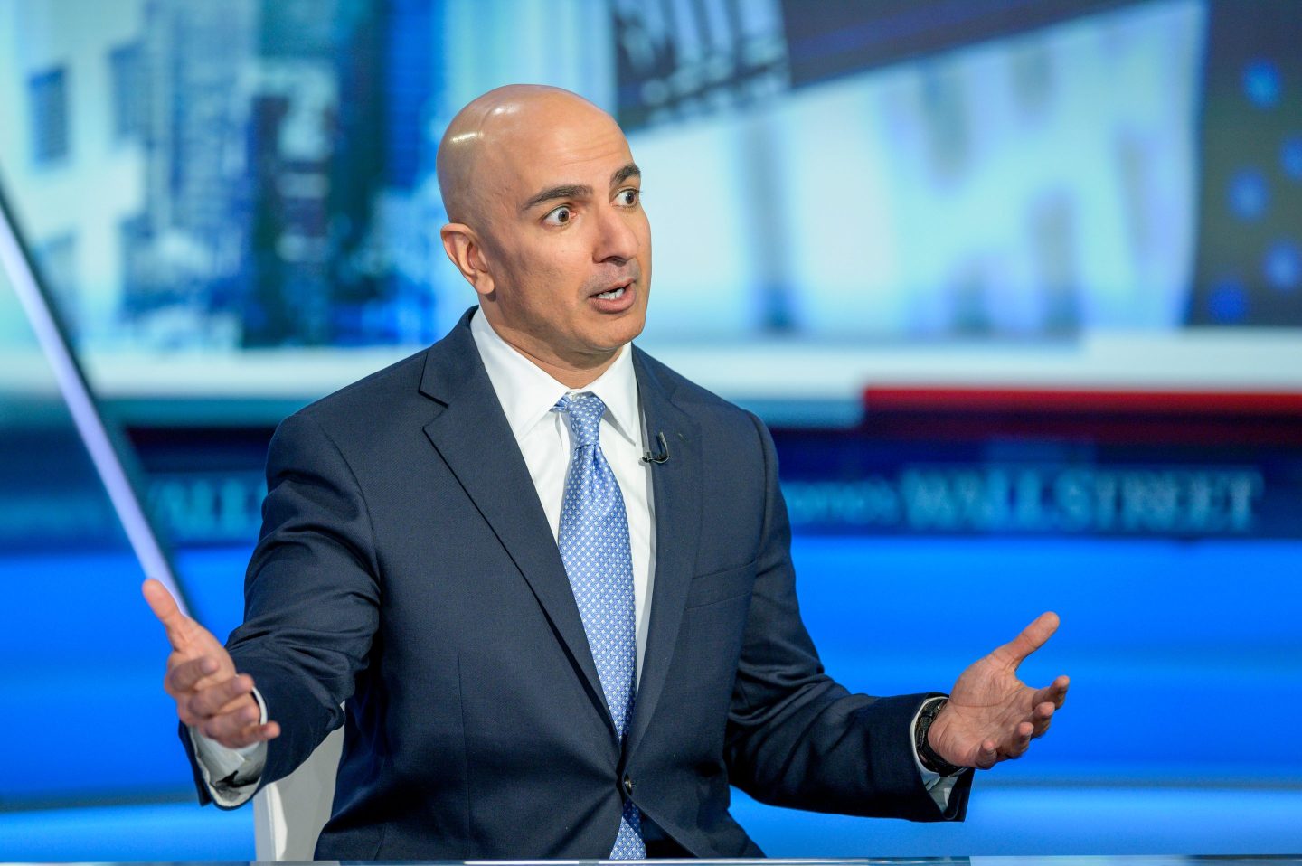 Federal Reserve's Neel Kashkari speaks on Fox Business' "Maria Bartimoro's Wall Street" in 2019.