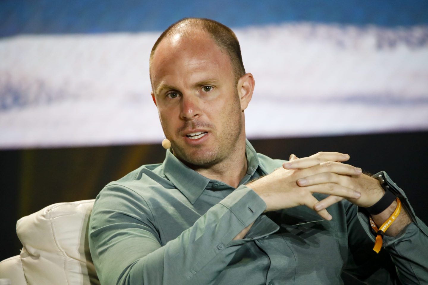 Jason Les, chief executive officer of Riot Blockchain, speaks during the Bitcoin 2021 conference in Miami, Florida, U.S., on Saturday, June 5, 2021.