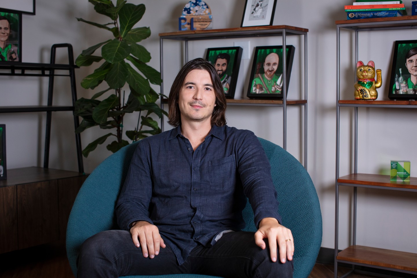 Robinhood cofounder and CEO Vlad Tenev in his office on July 15, 2021, in Menlo Park, Calif.