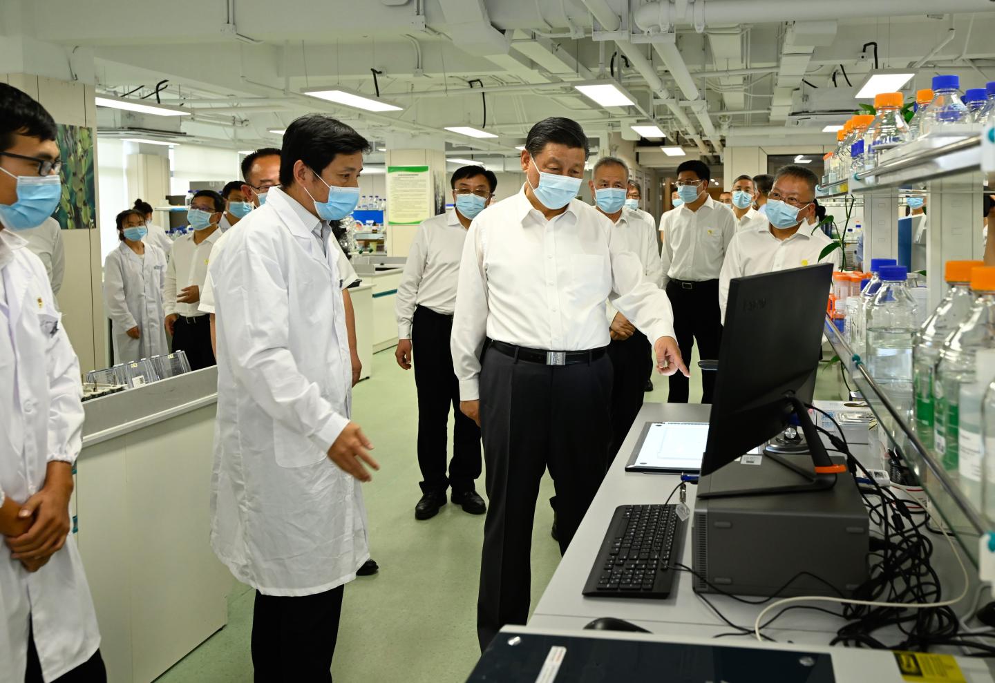 Chinese president Xi Jinping visits a seed factory in Hainan
