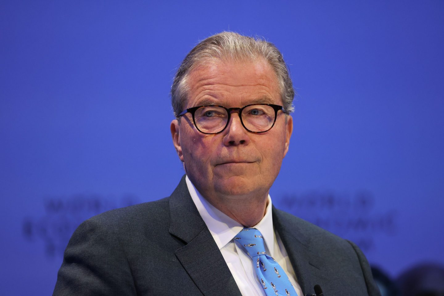 Leif Johansson, non-executive chairman of AstraZeneca Plc, during a panel session on the opening day of the World Economic Forum (WEF) in Davos, Switzerland, on May 23.