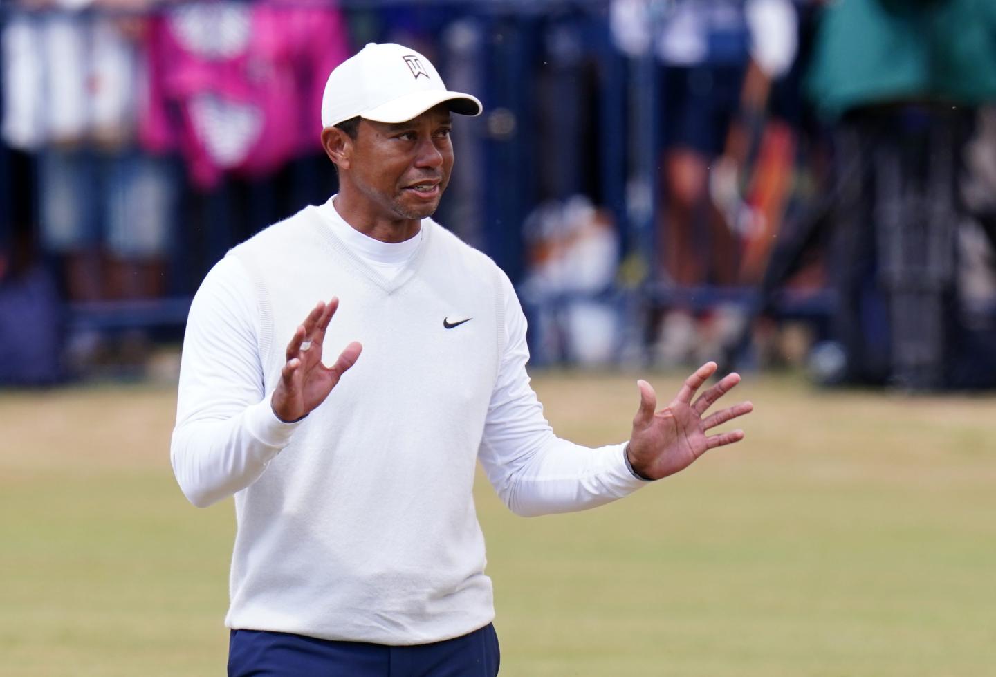 USA's Tiger Woods on the 18th during day two of The Open