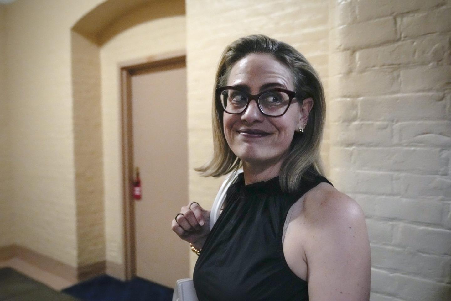 Sen. Kyrsten Sinema (D-AZ) walks to a vote at the U.S. Capitol July 28, 2022 in Washington, DC.