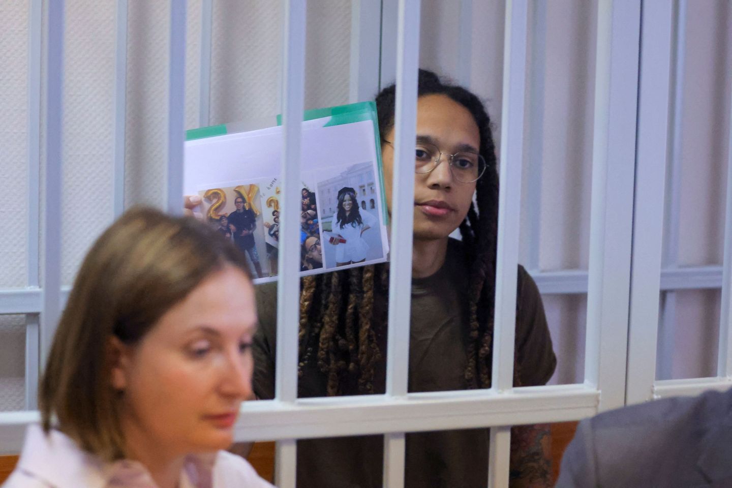 Brittney Griner, photographed Aug. 2 before a Russian court hearing.
