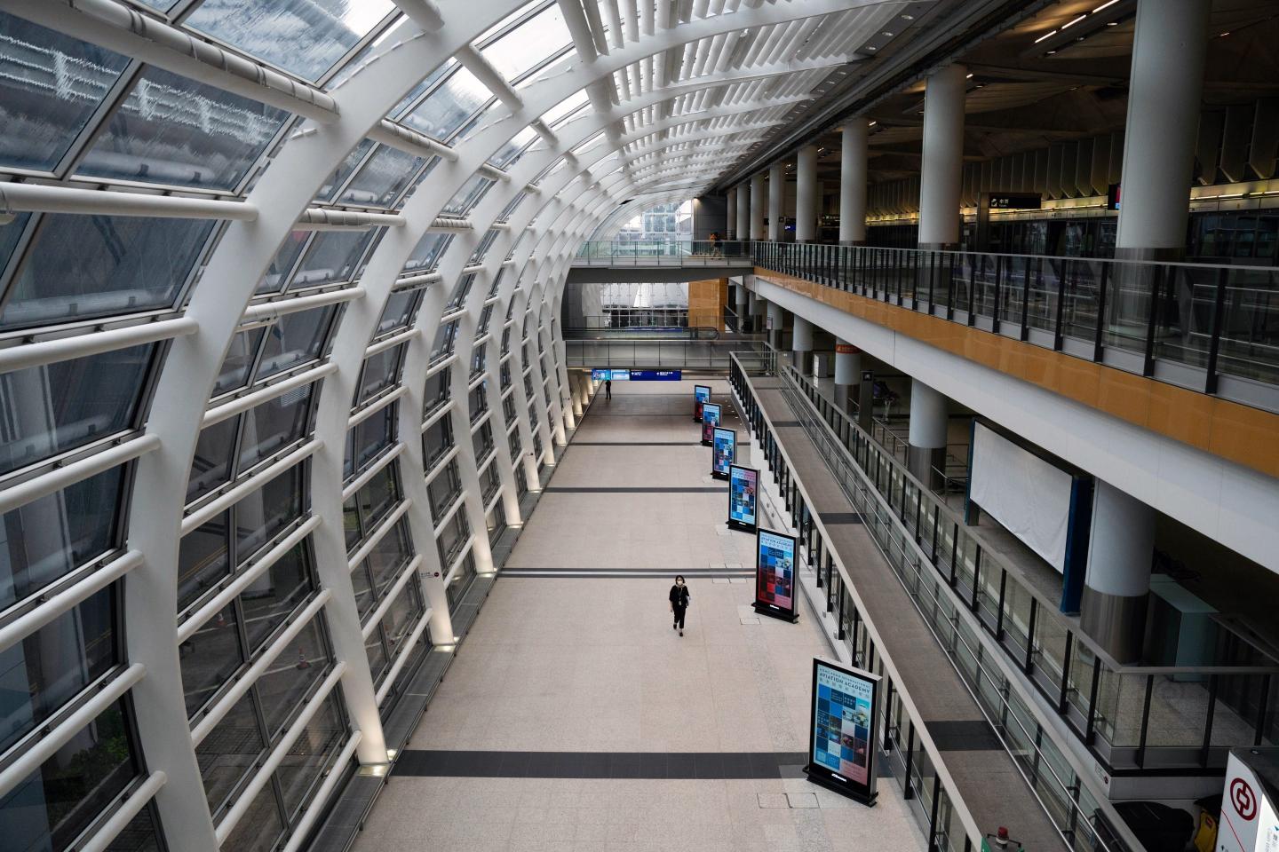 An empty Hong Kong international airport