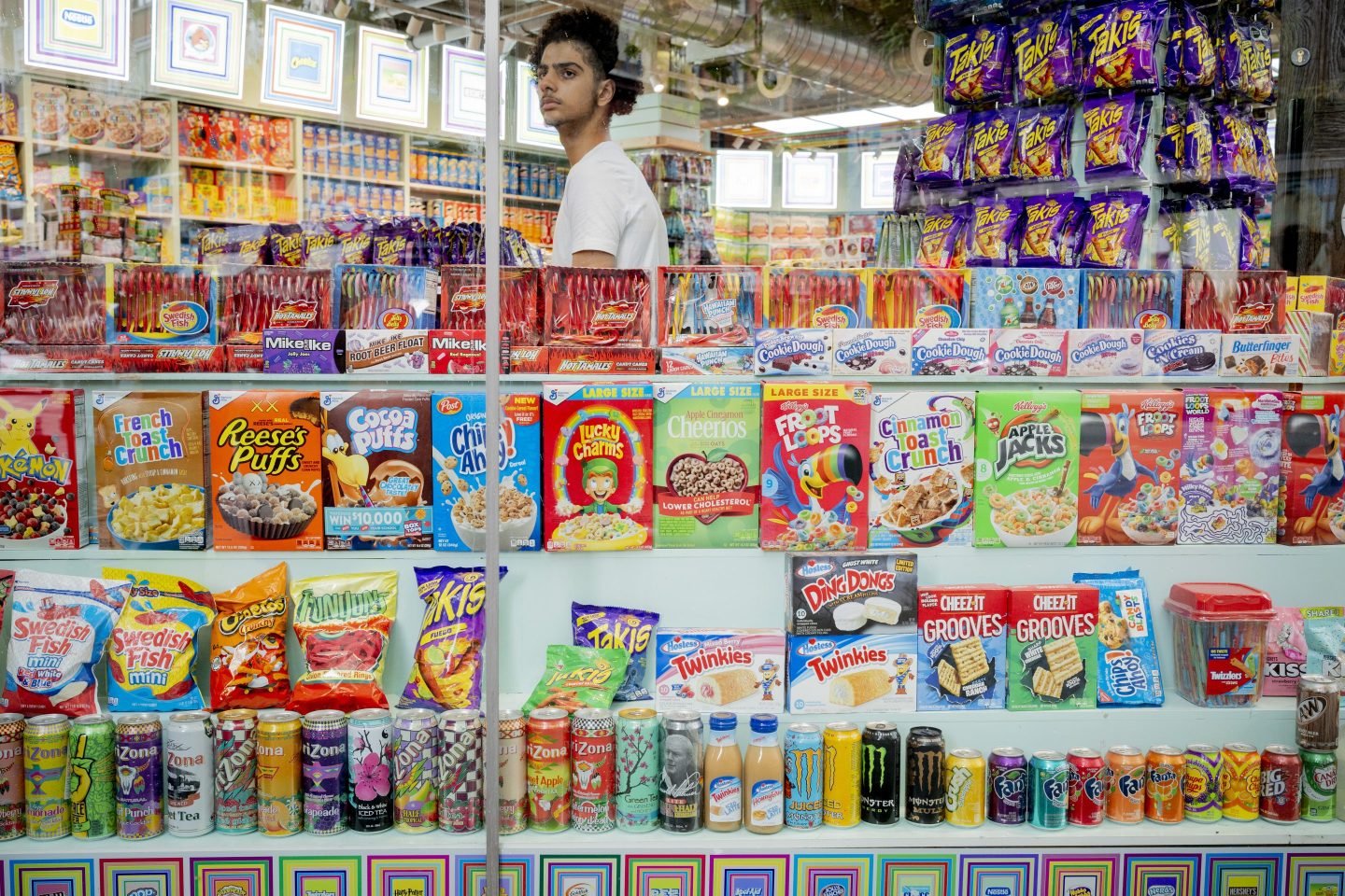 Sugars and confectionary products are seen in the window of the Covent Garden location for American Candy, on 23rd August 2022, in London, England.